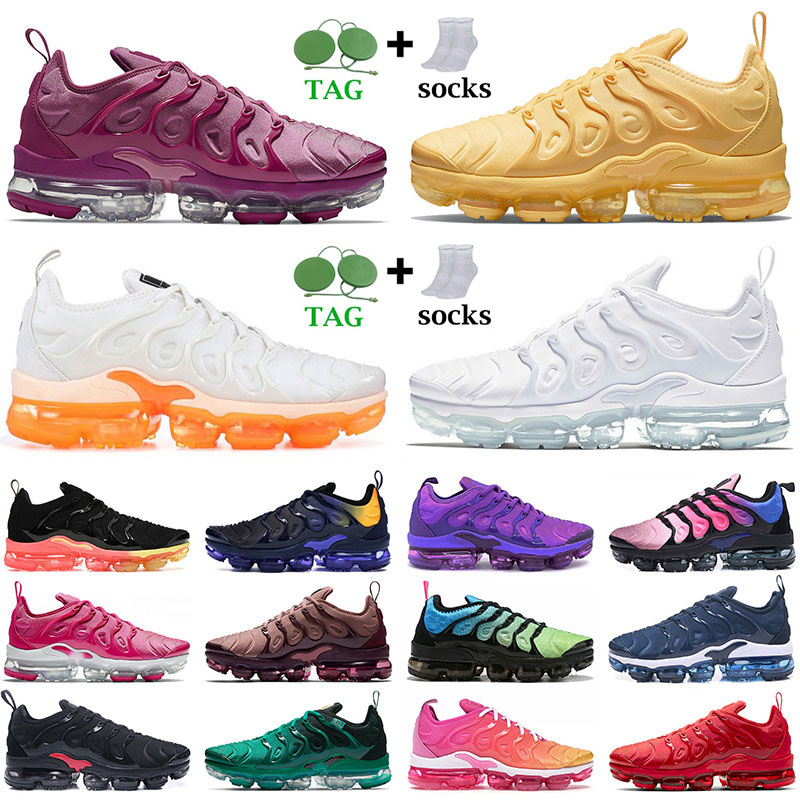 

2022 Authentic Vp tn tns Plus Women Run Sport Shoes Triple White Green Yolk Yellow Summer Sunset Wine Rose Red University Gold Running Sneaker Outdoor Trainer, W12 36-40 pink purple