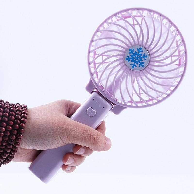 Portable USB Charging Foldable Handheld Fan 3 Speed Mini Fan With LED Light Adjustable Small Cooling Cooling Desktop Fans DH1453 T03