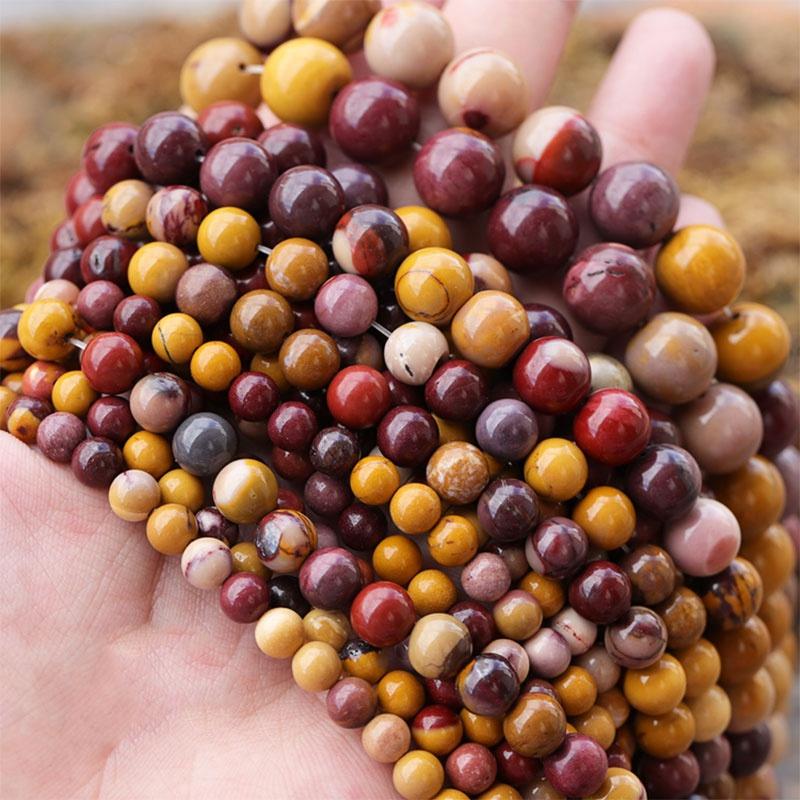 

Other Fashion 4/6/8/10 Mm Mookaite Stone Round Beads DIY Loose Bead For Jewelry Making Bracelet Necklace