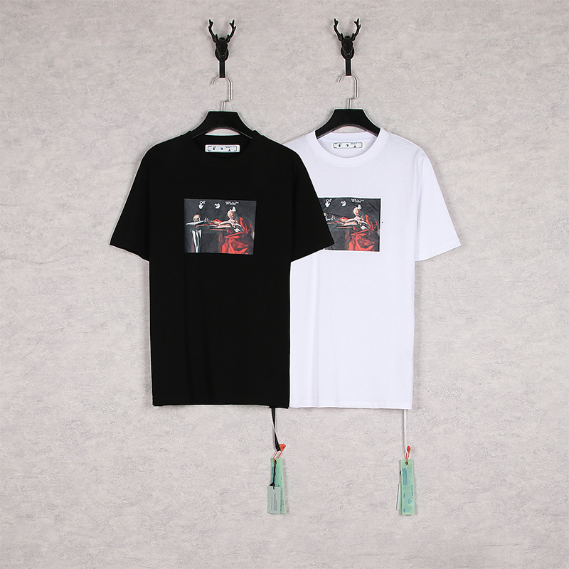 

Short Sleeve 2021 Off Nstyle White Summer New Religious Print Series Oversized T-shirt 3jfe, White;black
