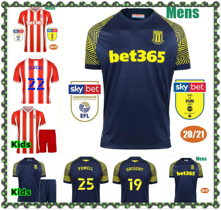 

men kids kit 20 21 Stoke City Soccer Jerseys CLUCAS 2021 GREGORY POWELL CAMPBELL Football Shirt MCCLEAN VOKES AFOBE Jersey, Orange