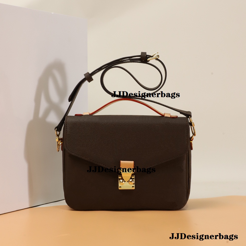 

Women's Metis Handbag 40780 Fashion Messenger Designer Bags genuine flower leather 25cm Luxury Shoulder Bag cross body, Brown letter+brown