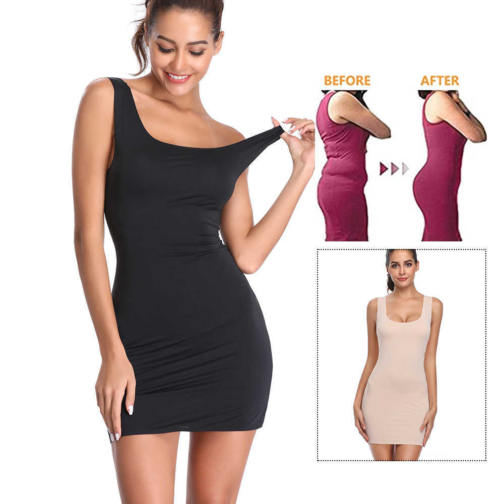 

Tummy Control Cincher Corset Underdress Body Shaper Slip Butt Lifter Sexy High Waist Trainer Shapewear Slimming Underwear, Black