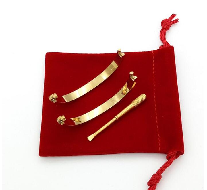 2021 Fashion Bangles 316 L 5.0 Titanium steel Love Bracelets silver rose gold bracelet Bangles Women Men Screw Couple no cz stone Bracelet Jewelr-image-704753616