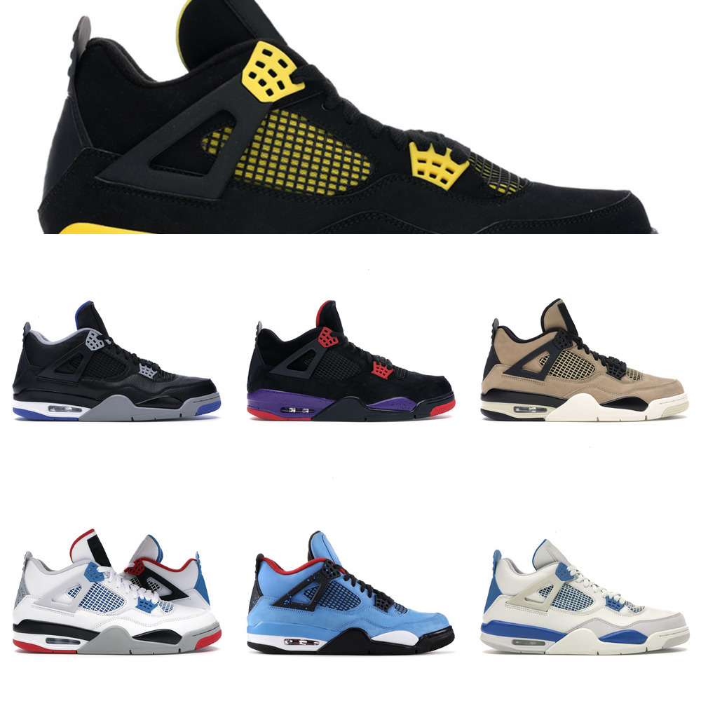 

Mens basketball shoes 4s Fire Red 4 Black Cat Cactus Jack Bred White Cement Royalty Metallic Red purple men women athletic sneakers 10ZL71, 29