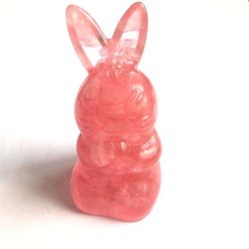 

Lovely Hand Carved Natural Gravel Quartz Polished Resin Sculpture Animal Statue Decorative Objects & Figurines