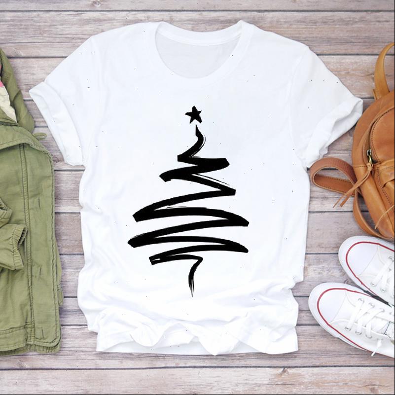 

Women Womens Tops Christmas Tree Printing Year Cartoon Holiday Print Lady Tshirt Ladies Graphic T shirts Top Female Tee Shirt, White