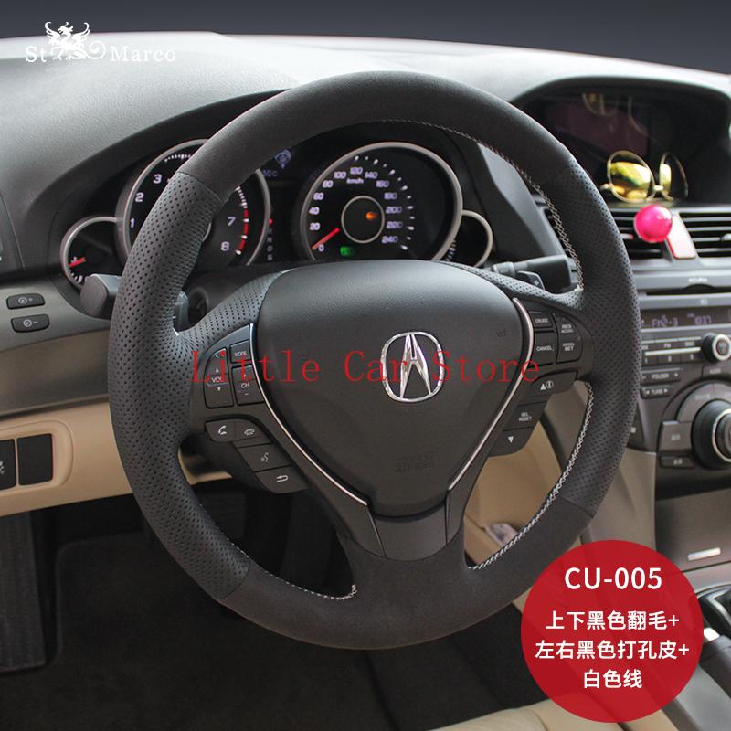 

Steering Wheel Covers Customized For CDX TL MDX RDX ZDX Hand-stitched Interior Car Cover Black Leather Accessories