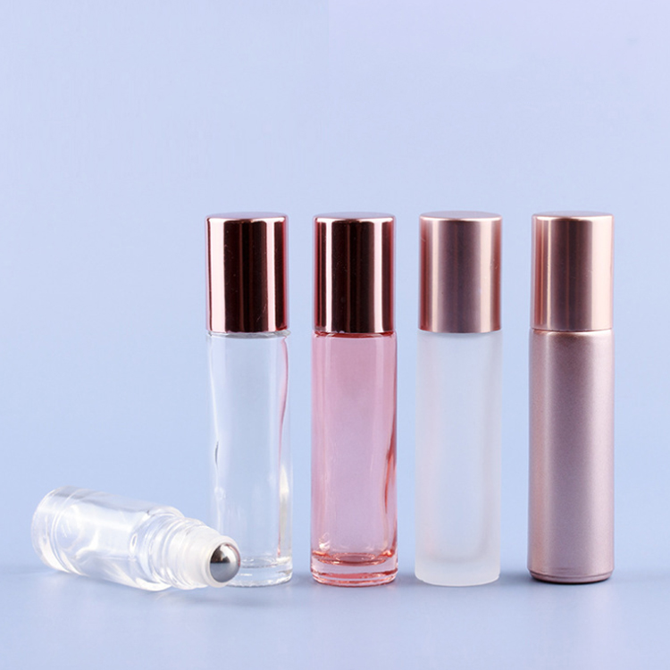 

5ml Roll On Perfume Bottle Glass Metal Roller Ball Essential Oil Fragrance Container 10ml Rose Gold