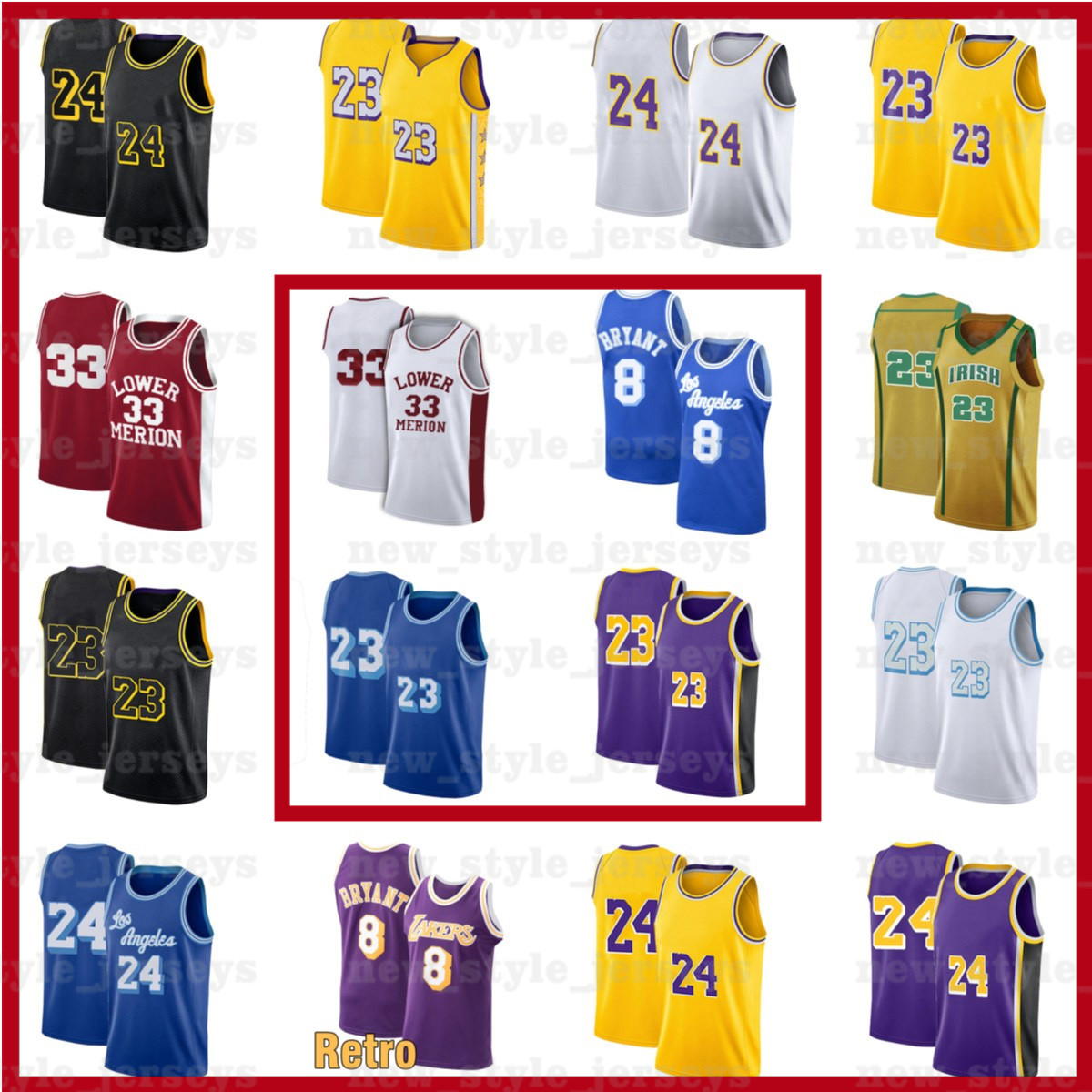 

Los 23 Angeles Basketball Jerseys Anthony 3 Davis Kyle 0 Kuzma 8 32 2021 Stock Retro Mesh Stitched Jersey Harrell, Black;red