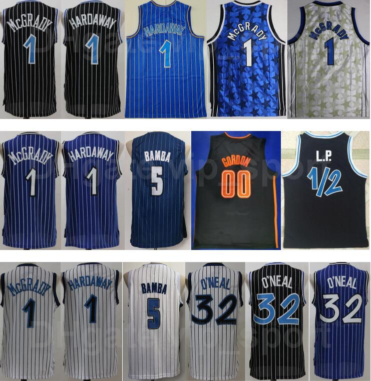 

Men Basketball Aaron Gordon Jersey 00 Mohamed Bamba 5 Tracy McGrady Penny Hardaway 1 Shaquille ONeal Black Blue White Team Breathable Excellent Quality, 32 blue
