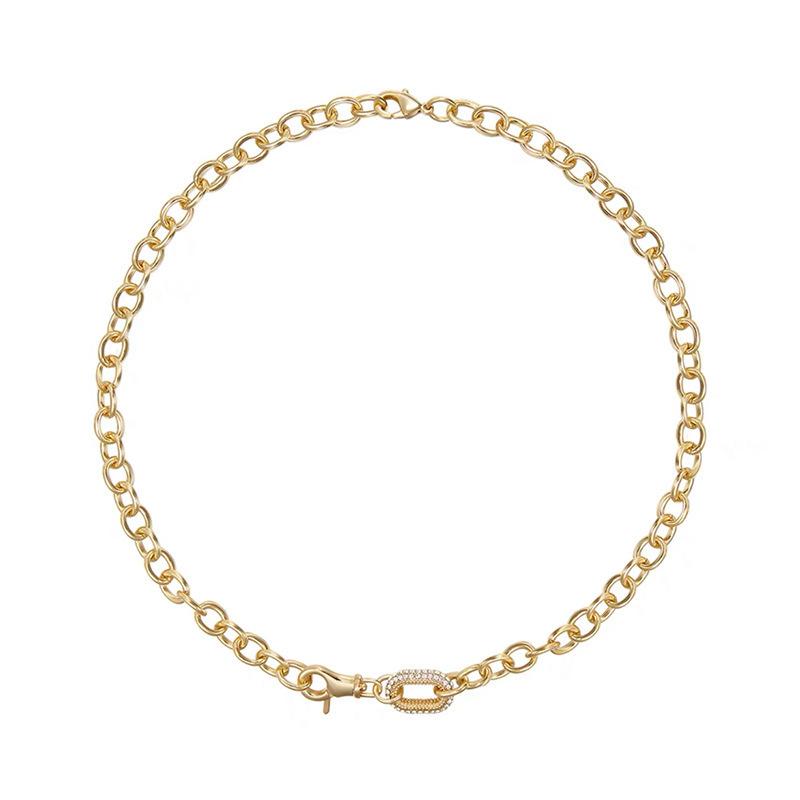 

Chokers POTCET Korean Fashion Trend Women's Cuban Necklace Retro Geometric Clavicle Chain Personality Niche Jewelry