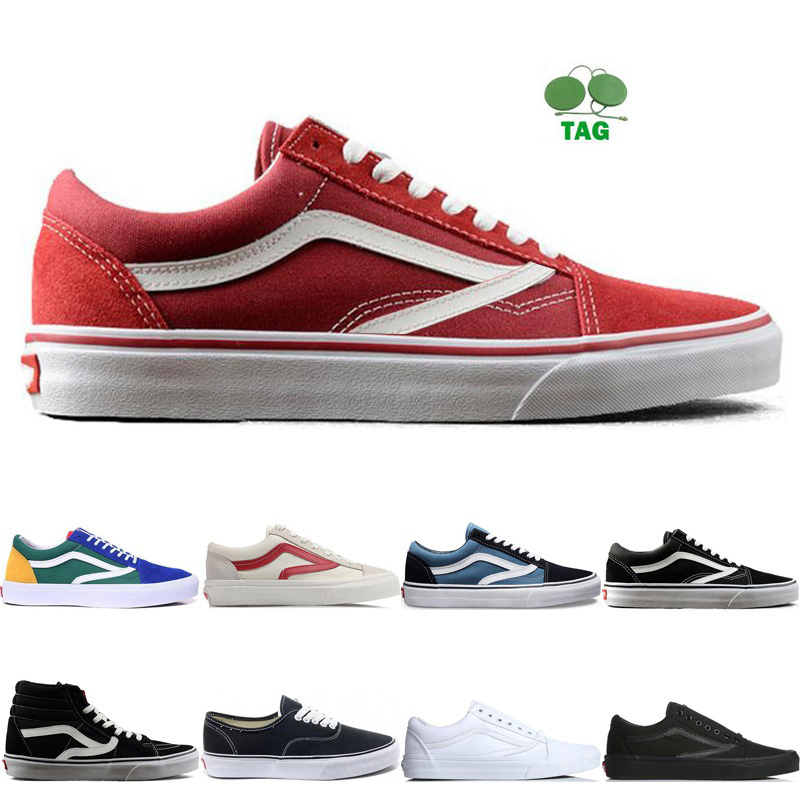 

low price van Old Skool Canvas Shoes Men Women Fear of God Triple White Black Red #36 Blue Pink Fashion Slip on Skateboard Sports Sneakers, Color #12