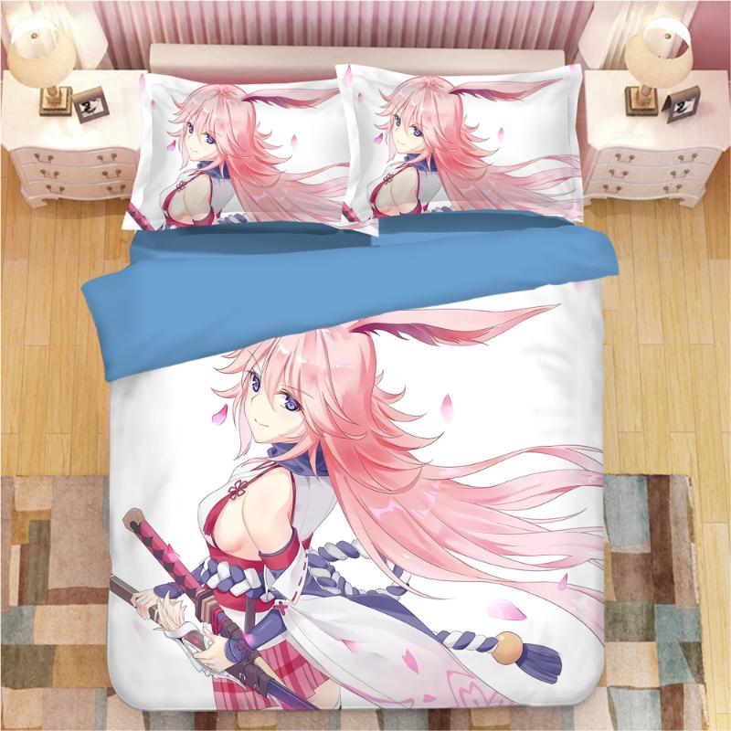

Yae Sakura Bed Linen Cartoon Anime Duvet Covers Pillowcases Kids Comforter Bedding Sets Linens Bedclothes Set 04