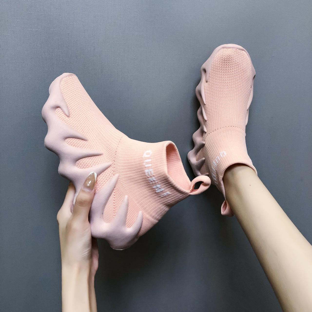 

Fashionable Classic Style Weave Running Shoes for Women In Autumn New Leisure Sports Flat Snealers, White