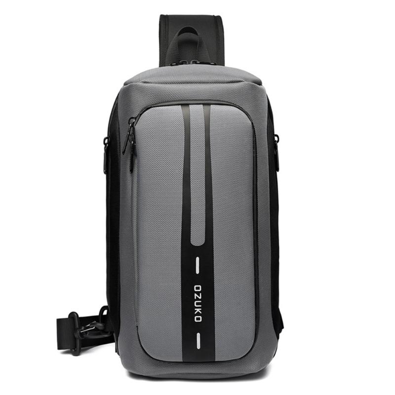 

Ozuko Style Business Chest Bag Outdoor Waterproof USB Anti-theft Multi-function Shoulder Messenger For Men Bags