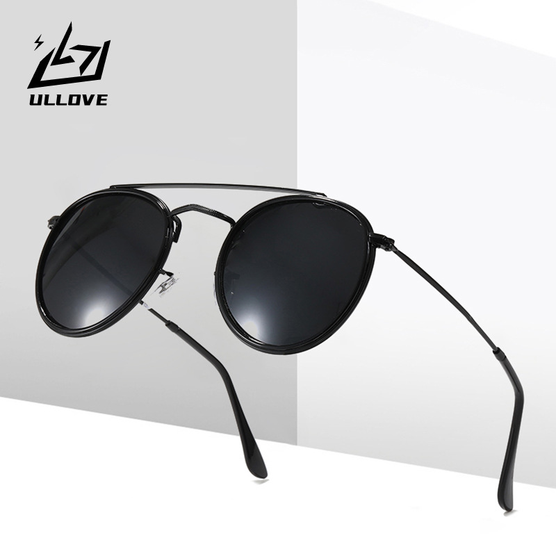 

2021 new Mens Sun glasses Ray Designer Sunglasses Fashion Round Metal Sunglasses Brand Woman Blue Mirror Glasses Lenses with Leather Case