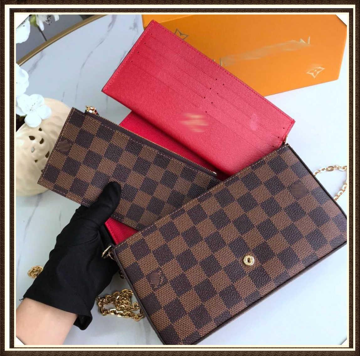 

Lv LOUIS BAG VITTON&#13wallet chain shoulder bags Fashion Messenger Totes Women handbag classic crossbody bag, Red;black