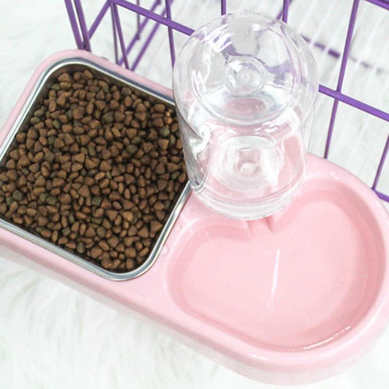 

Cat Bowls & Feeders Pet Dog Auto Feeder Water Dispenser Double Drinking Bowl Dish Food Anti-leakage Container Pink Large-capacity Storage
