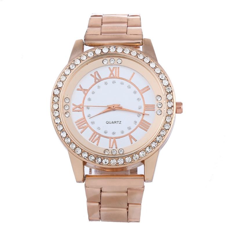 

Wristwatches Luxury Women Rose Gold Watch Rhinestone Ladies Watches Stainless Steel Women's Clock Relogio Feminino, Gold 2