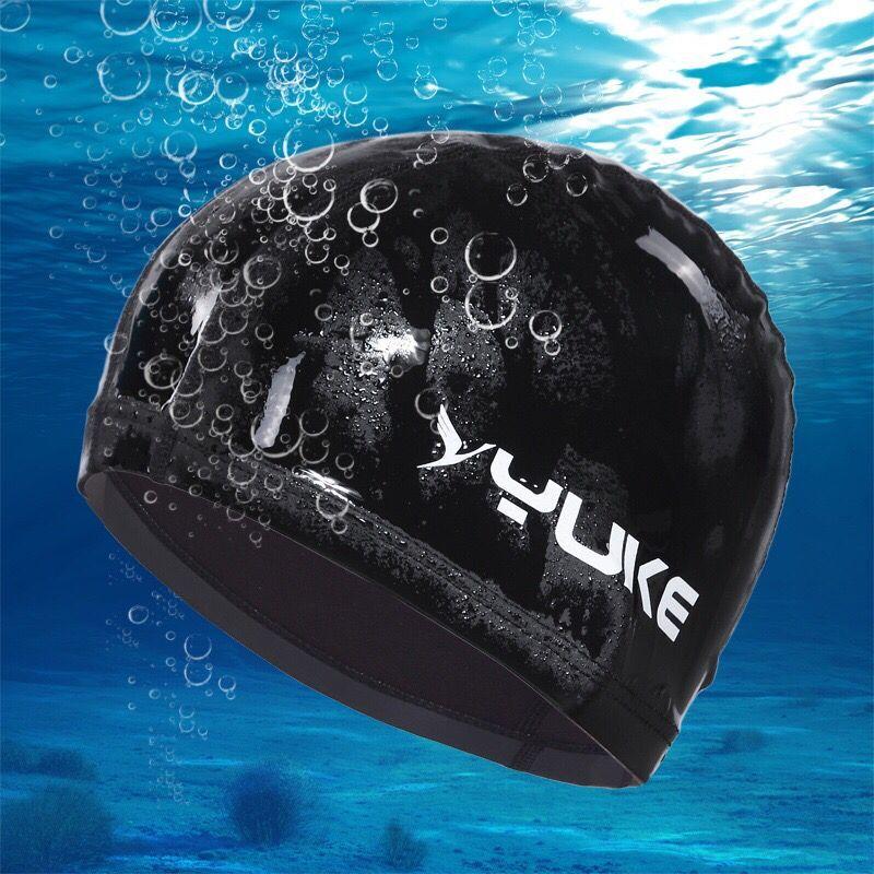 

Elastic Waterproof PU Fabric Adults Swimming Cap Protect Ears Long Hair Sports Swim Pool Hat Men Women Free Size Bath Caps