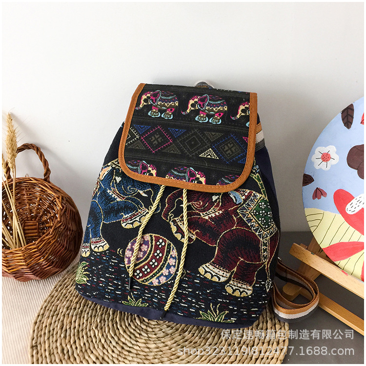 

Luxury Designer Backpack Womens Casual Animal Drawstring Bag Retro Womens Large Capacity Schoolbag Drawstring Bucket Bag, -a