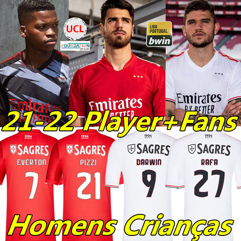 

21/22 Soccer Jerseys PIZZI GABRIELB Camiseta RAFA EVERTON SEFEROVIC ZIVKOVIC SALVIO ELISEU FEJSA JOAO FELIX KALAICA men+kids kit Football shirts uniforms, 21-22 home player