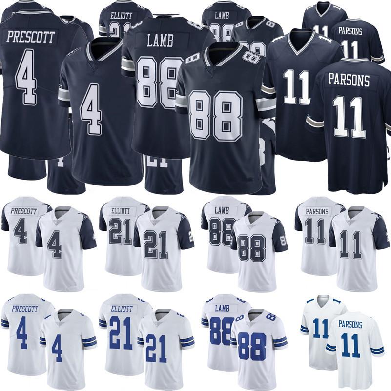 

2021 Mens 11 Micah Parsons Jerseys 88 CeeDee Lamb 9 Jaylon Smith 4 Dak Prescott 21 Ezekiel Elliott 55 Leighton Vander Esch19 Amari Cooper Football Jersey, As pic