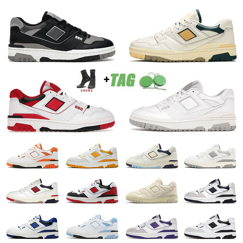 550 Designer Mens Womens Casual Shoes Platform Trainers Burgundy Auralee Aime Leon Dore Green Yellow White Grey Navy Blue Salt Black Designer Fla