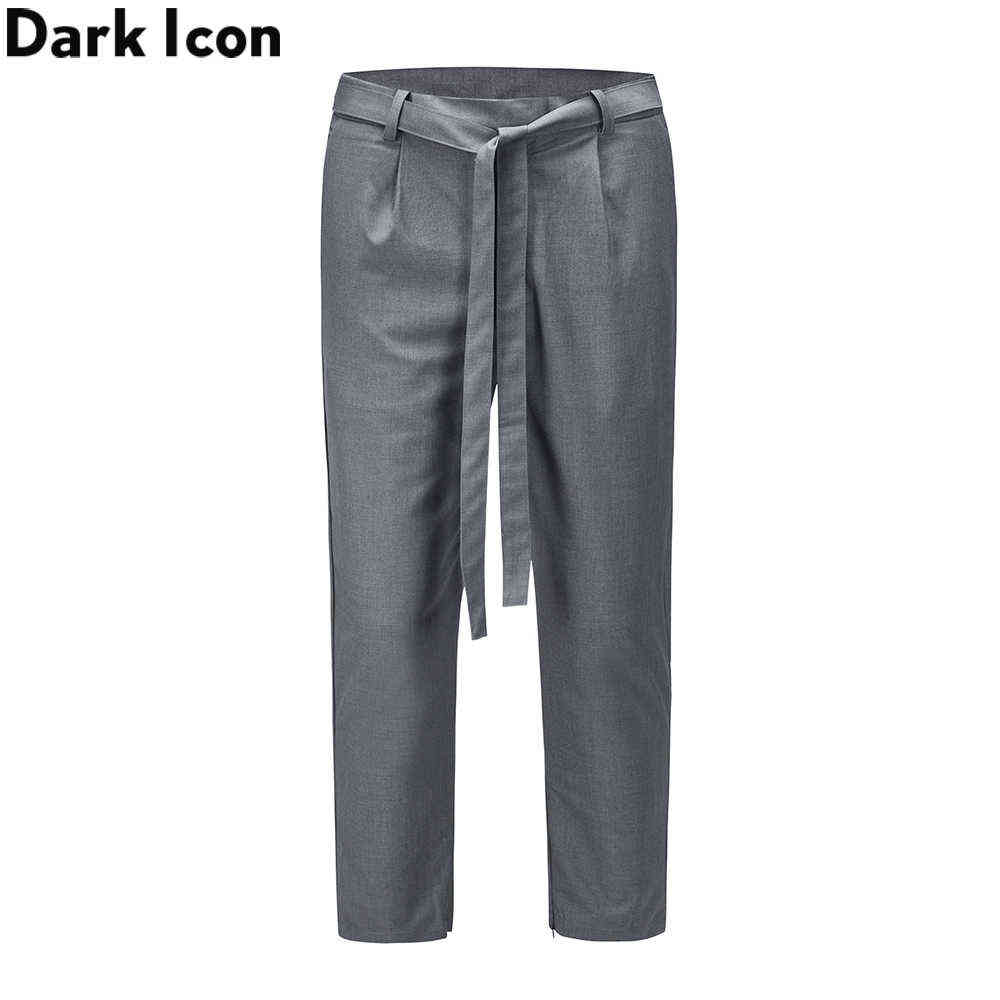 

Suit Pants with Waist Band Street Fashion Men's Toursers Grey 210603