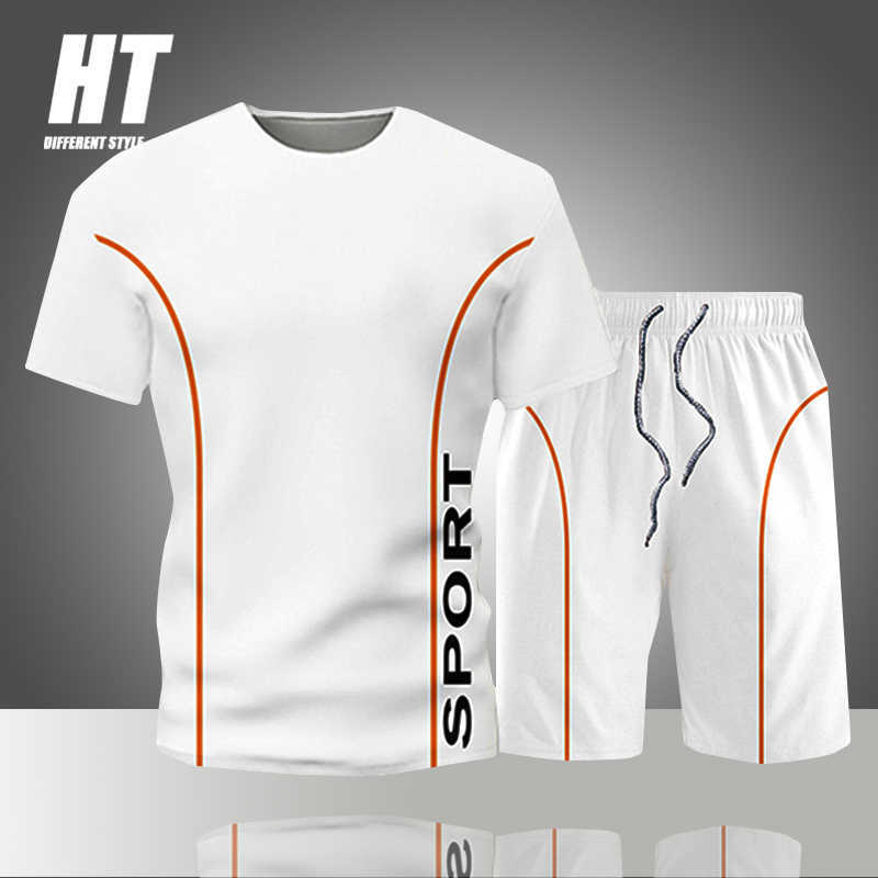 

Men Casual Tracksuits Set Summer Letter Sweat Suit Gym Short Sleeve Tshirt 2pc Shorts Sets Running Fashion Soccer Basketball 210603, Fk217gray