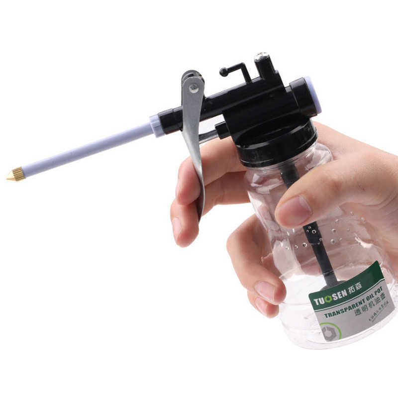 

oiler for greasing Transparent Oil Can Lubrication High Pressure Pump er Lubricating Plastic Machine 250ml grease gun Car