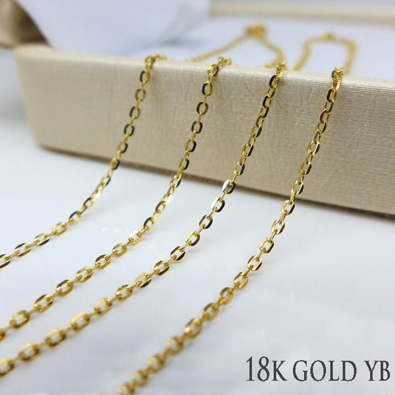

Sinya 1.3g to 2g 18k O Chain necklace women Au750 16 18inch (45cm) yellow gold color for fine jewelry