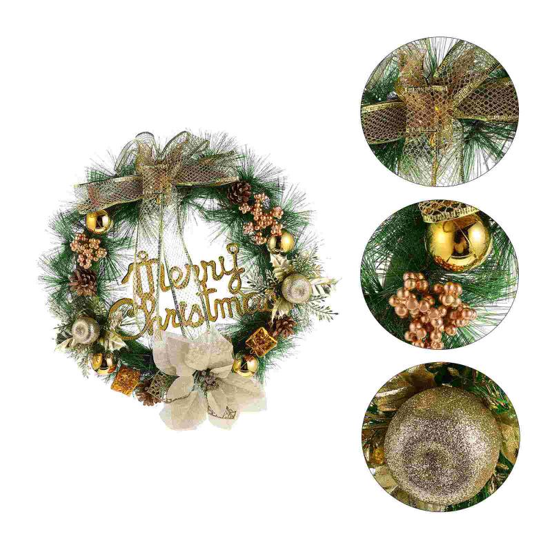 

Decorative Flowers & Wreaths 1pc Door Hanging Decor Ornament Christmas Wreath Xmas