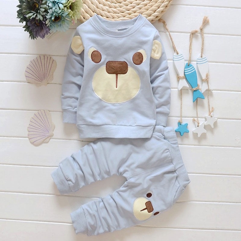 

Autumn new middle and small children's bear boys' girls' sweater suit