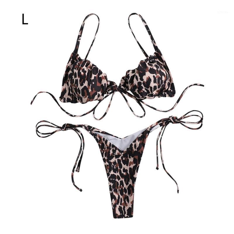 

Women' Swimwear Sexy Women Bikini Suit Summer Ladies Split Set Adults Printing Lace Up Backless Swimsuit Swimming Costume, Black