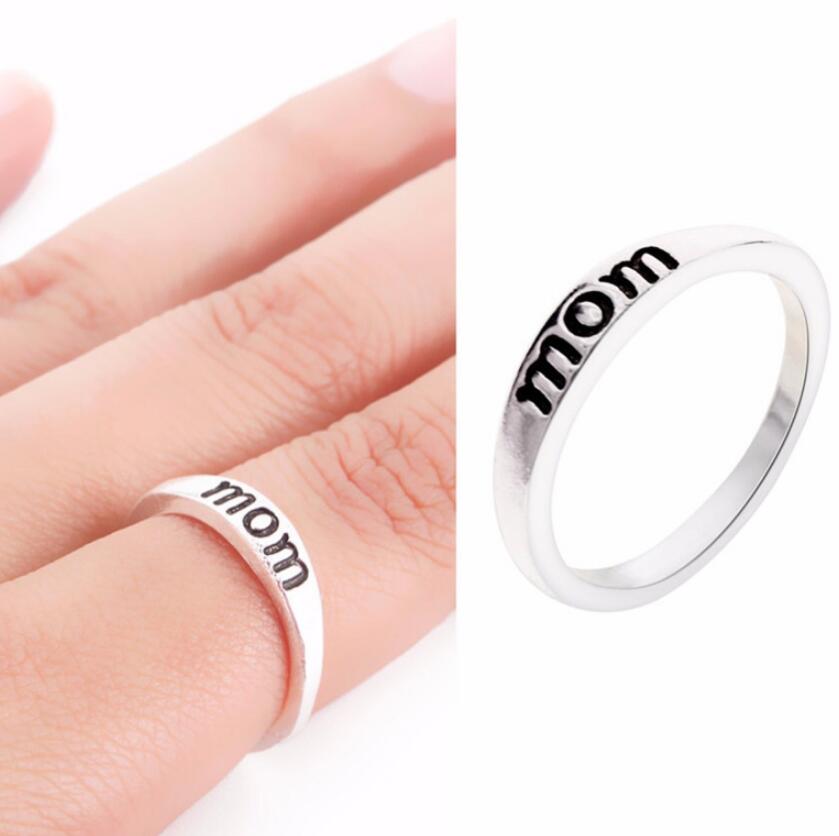 

new arrival Fashion Vintage 925 Sterling Silver Mom Letter Ring Gift For Mom rings ps1024