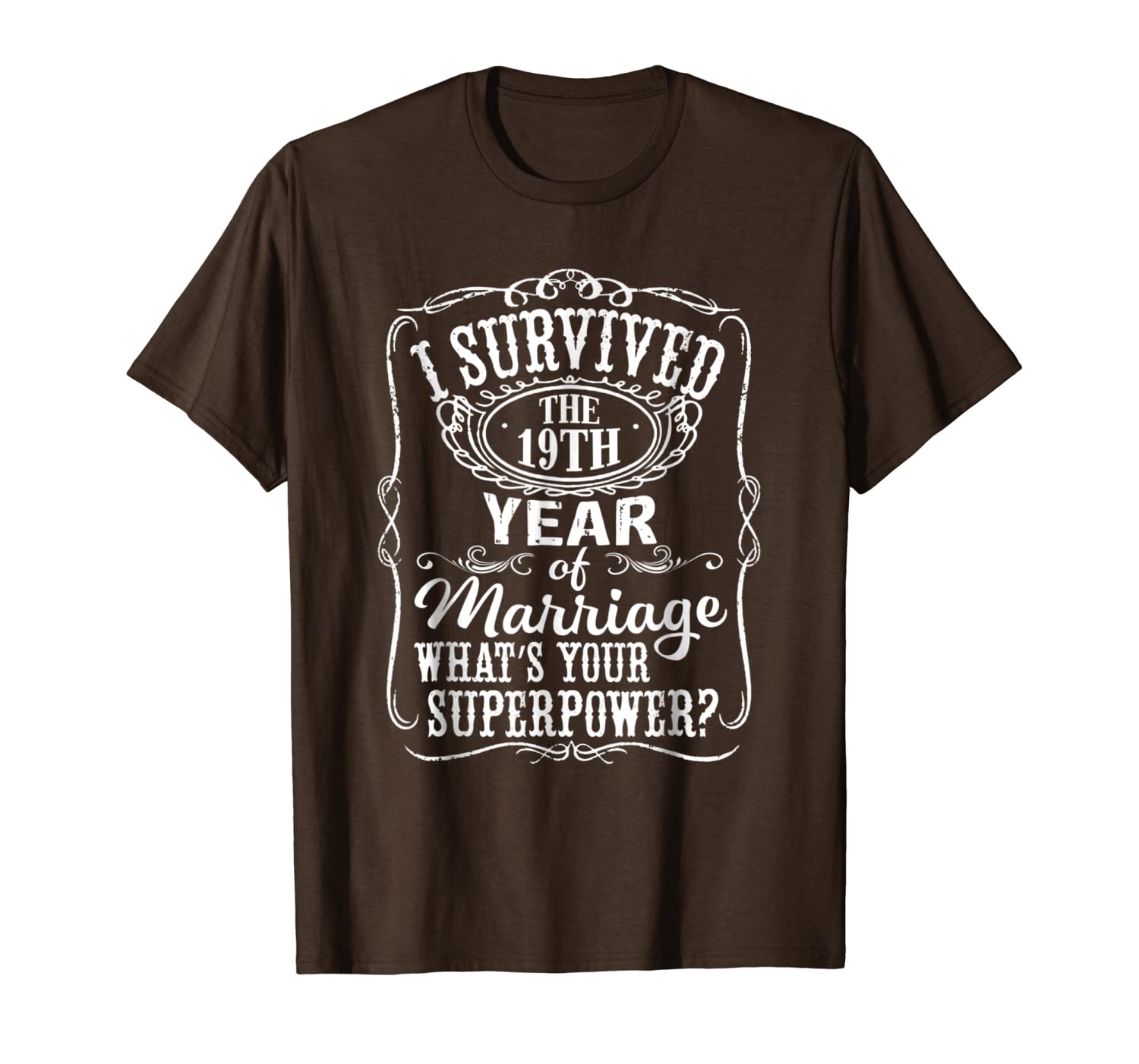 

anniversary gift 19th - 19 years wedding marriage t-shirt, White;black