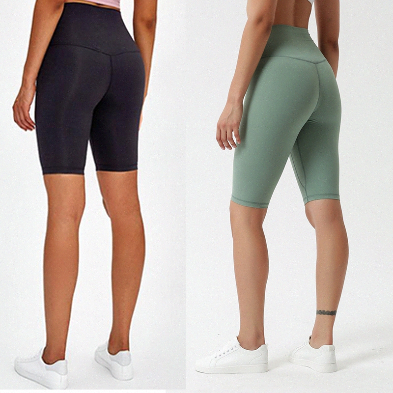 

lu shorts womens align leggings yoga workout gym wear lulu 32 68 solid color sports elastic fitness lady overall tights short 0112 H7WW#, White;black