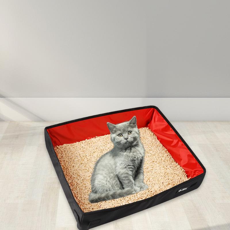 

Other Cat Supplies Water Proof Travel Cats Litter Bedpan Portable Folding Kitten Toilet Tray Outdoor Pet Accessories