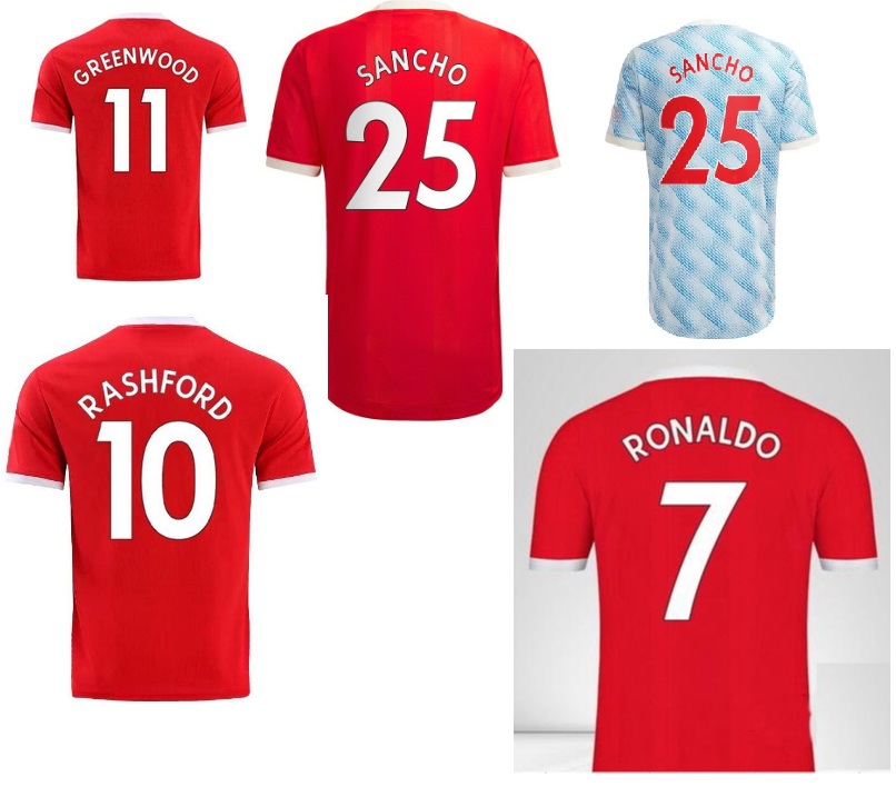 

7 Ronaldo CavanI 21 25 SANCHO Soccer Jersey 10 RASHFORD 18 B.FERNANDES 34 VAN DE BEEK Custom Your 2021 Top Thai Quality customized Personalized Jerseys, 20-21 away
