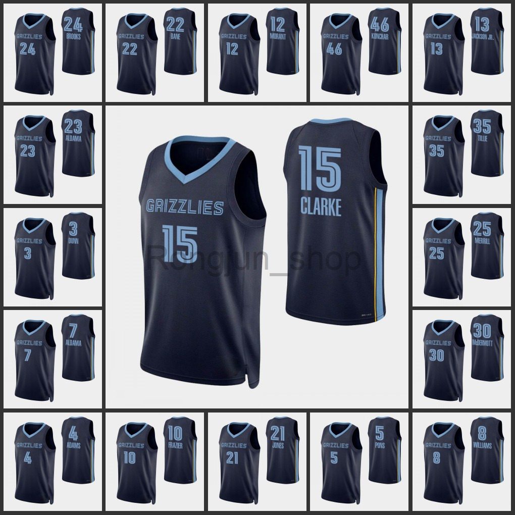 

2021-22 Printed Basketball Men Jaren Jackson Jr. Brandon Clarke Desmond Bane Ja Morant Killian Tillie Dillon Brooks 75th Anniversary Diamond Jerseys