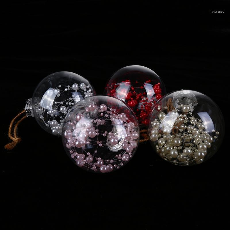 

Party Decoration Delicate Christmas Ball Clear Balls With Pearl Rattan For Flower Window Hanging Tree 77