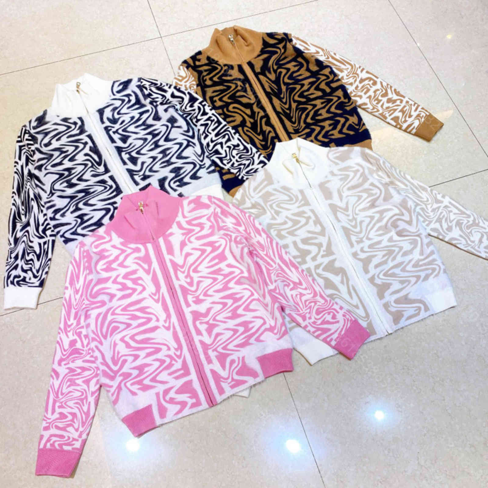 

21ss designer mohair knits sweater jacket women long sleeve jackets ffen brand letter logo crochet mujer zipper hoodies winter womens casual clothing