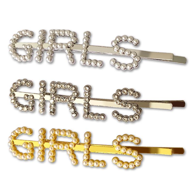 

Hair Clips & Barrettes 2021 Capital Letter GIRLS Hairpin Accessories Sweet Fashion Clip Side For, Golden;silver