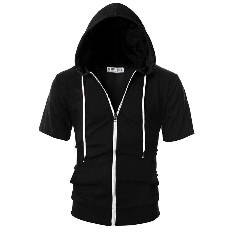 

2021 fashion short sleeve men' Hoodie 3D sweater coat, Black