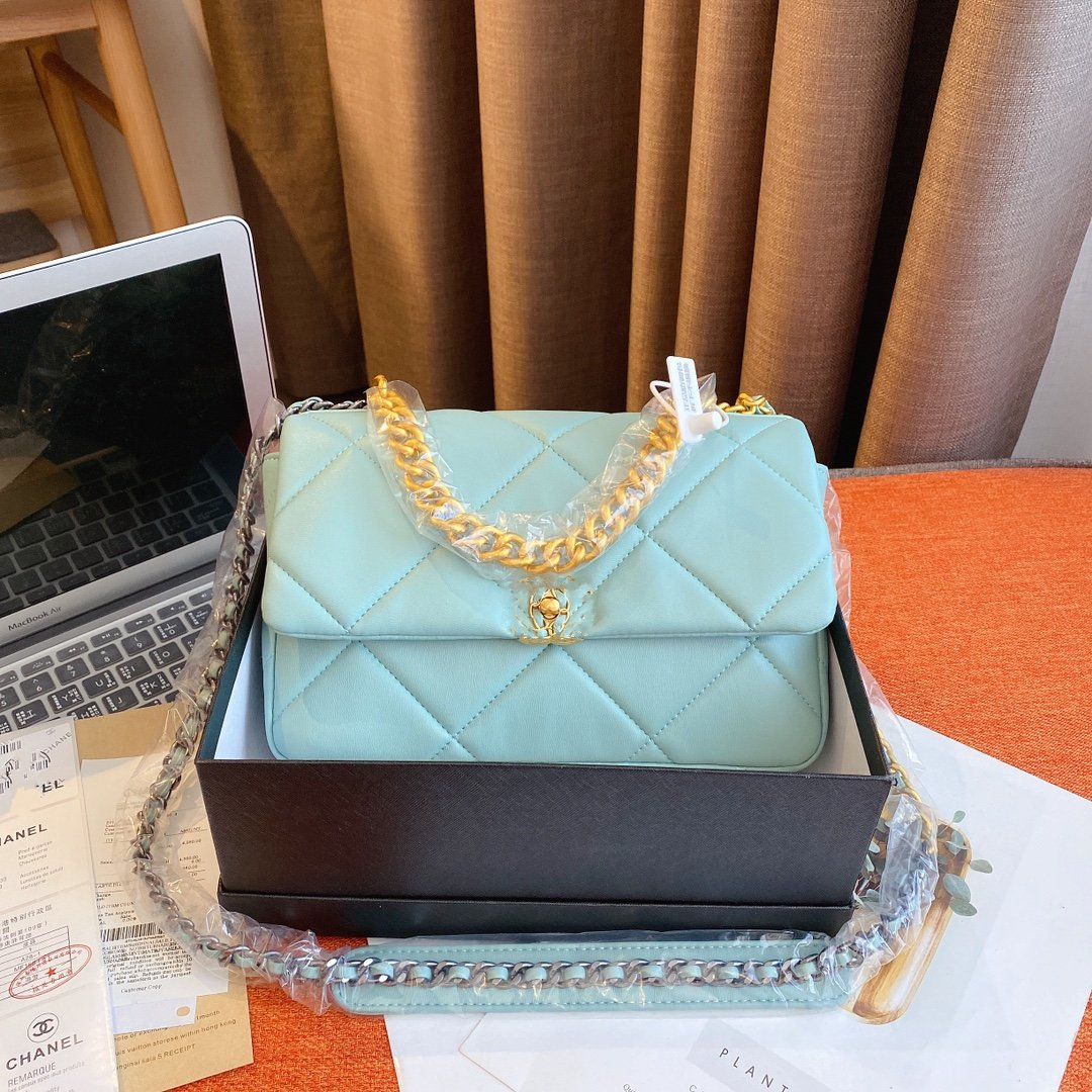 

Origin Package Genuine Leather Designer Bag Luxury No 19 Gold Tone Flap Bag Candy Color Designer Bags 26cm y tradingbear