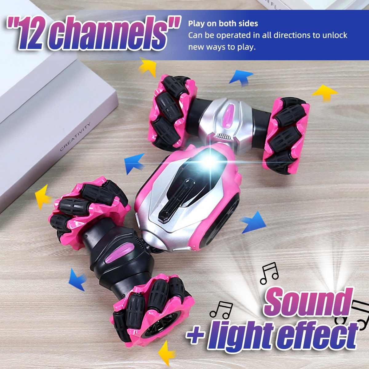 

2.4G Remote Control Car Drift RC Cars 12Channel Sound 360 Degree Rotating Off-road LED Lights Electirc Remote Control stunt car