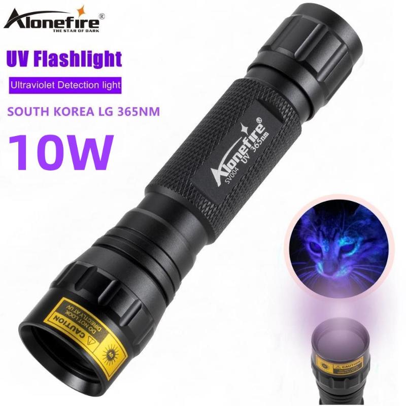 

AloneFire SV004 LG Ultra Violet Light 10W High Power 365nm/395nm Uv Black Pet Urine Stains Detector Scorpion Flashlights Torches