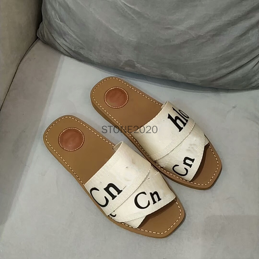 

High quality Fflat Slipper Women shoes Deisgner Slides Lady Lettering Fabric Outdoor Leather Sole Slide Sandal Shunxin2014888, Black